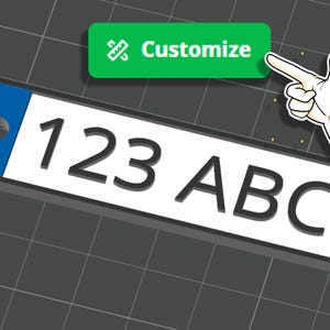 Llavero con matrícula personalizada | Regalo para coche con impresión 3D | Placa de identificación para aficionados y conductores de coches