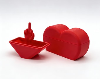 3D Printed Heart with Middle Finger, Funny Gag Gift, Prank Surprise Valentines Day Gift for Him for Her, Funny Couple Gifts