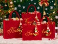 Personalized Christmas Burlap Bag Holiday Gift Bags with Name Christmas Party Bags Christmas Gift Bag Xmas Holiday Presents Christmas Bag