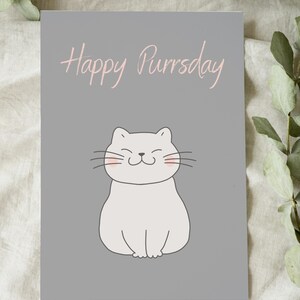 Carte d'anniversaire chat – Joyeux Purrsday – Carte pliante avec enveloppe – Carte de vœux – Cadeau pour les amoureux des chats