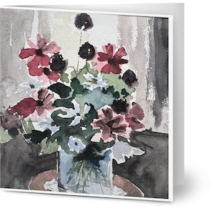 Cartes de voeux Fleurs - Lot de 10 cartes avec enveloppes - Vierges à l'intérieur