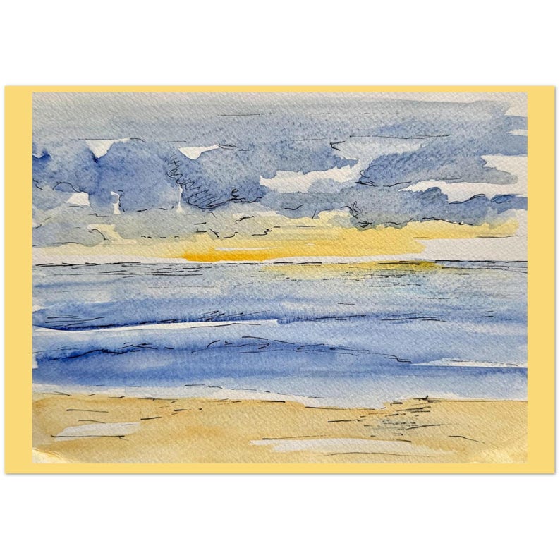10 Coastal Sunset Shoreline Walk Note Cards (uk/eu/aus/nz) With ...