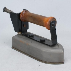 Vintage Creda Electric Iron | Antique 1920s Untested Heavy Iron with Wooden Handle | Retro Laundry Decor Collectible
