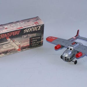Vintage German HWN Air Transport Airplane | 1970s Friction Tin Toy | Working Condition | Original Box | Collectable Aircraft
