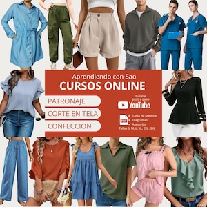 PDF sewing pattern, sizes S to XXXL, includes step-by-step video tutorial