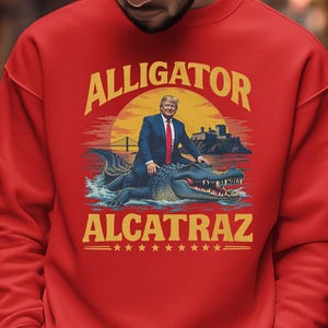 Alligator Prison Funny Inspired Design, Riding President Joke Personalized Shirt, Ice Prison Meme Alcatraz Memory Graphic Tee Unisex T-Shirt