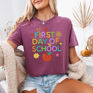 Preppy Happy First Day of School Shirt, School Teacher Life Shirt, 1st Day of School Shirt, Teacher Appreciation Gift, Back to School Shirt