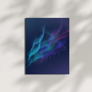 Aurora Dream – Celestial Wall Art, digitale download, vierkant + afdrukbare png, sterrenhemel, maanesthetiek