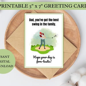 Digitale Vaderdagkaart voor golfers, grappige afdrukbare golfkaart voor vader, leuk cadeau voor golfvaders, digitale golfwenskaart, perfect cadeau