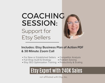 Etsy Coaching with Shop Review and PDF from Expert Consultant