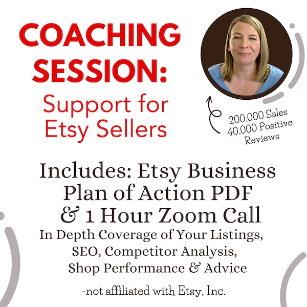 Etsy Coach Shop Consultation with PDF from an Expert