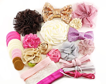 Headband Kit - Baby Shower Station Kit - Sweetheart - DIY Headband - Hairbow Supplies, Etc.