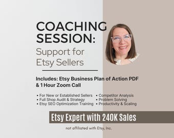 Etsy Coach Shop Consultation with PDF from an Expert