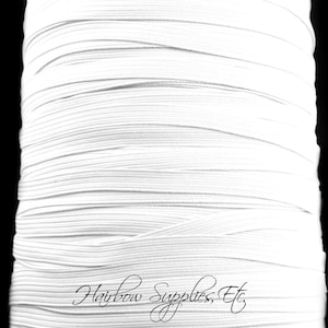 White Skinny Elastic by the Yard 1/4 inch for Baby Headbands