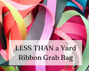 GRAB BAG - 1/4 Pound Grosgrain Ribbon - Ribbon Grab Bag - Hairbow Supplies, Etc.
