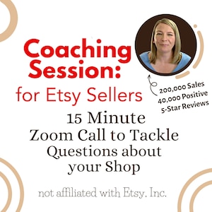 Etsy Coaching from Coach, Shop Critique includes PDF and Listing Review