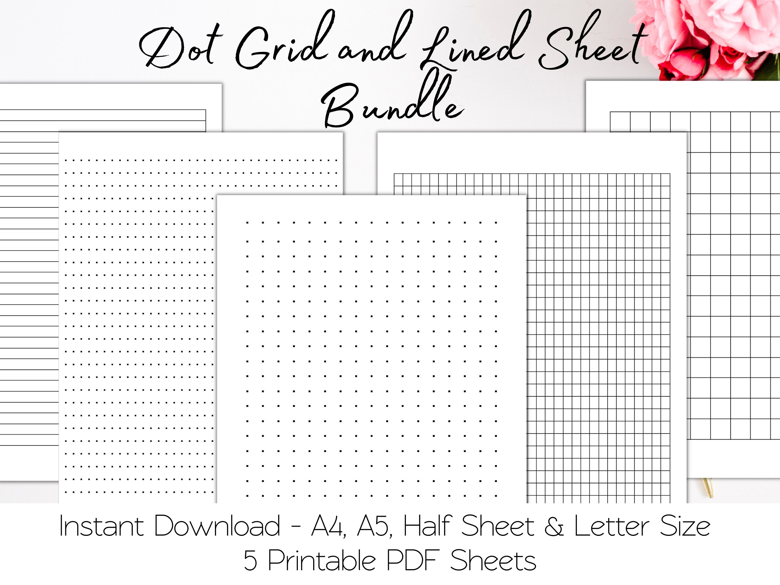 dotted grid paper 1 4 inch printable graph paper dot grid etsy