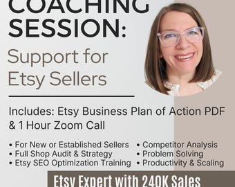 Etsy Coach Shop Consultation with PDF from an Expert