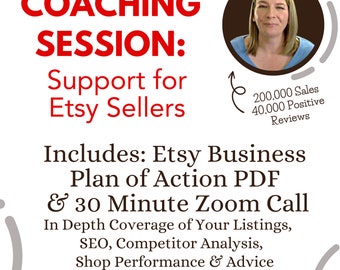 Etsy Coaching, Etsy Coach, Etsy Shop Critique, Etsy Consultant, Etsy Shop Audit PDF, Etsy Shop Review, Etsy Services