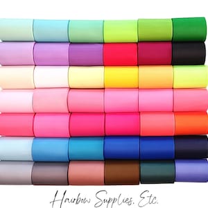 Solid Grosgrain Ribbon by the Yard, Cheer Ribbon for Bows, Hair Ribbon, 2.25 inch Solid Ribbon 2-1/4 inch Ribbon 5 Yards, Hair Bow Supplies