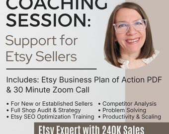 Etsy Coaching with Shop Review and PDF from Expert Consultant