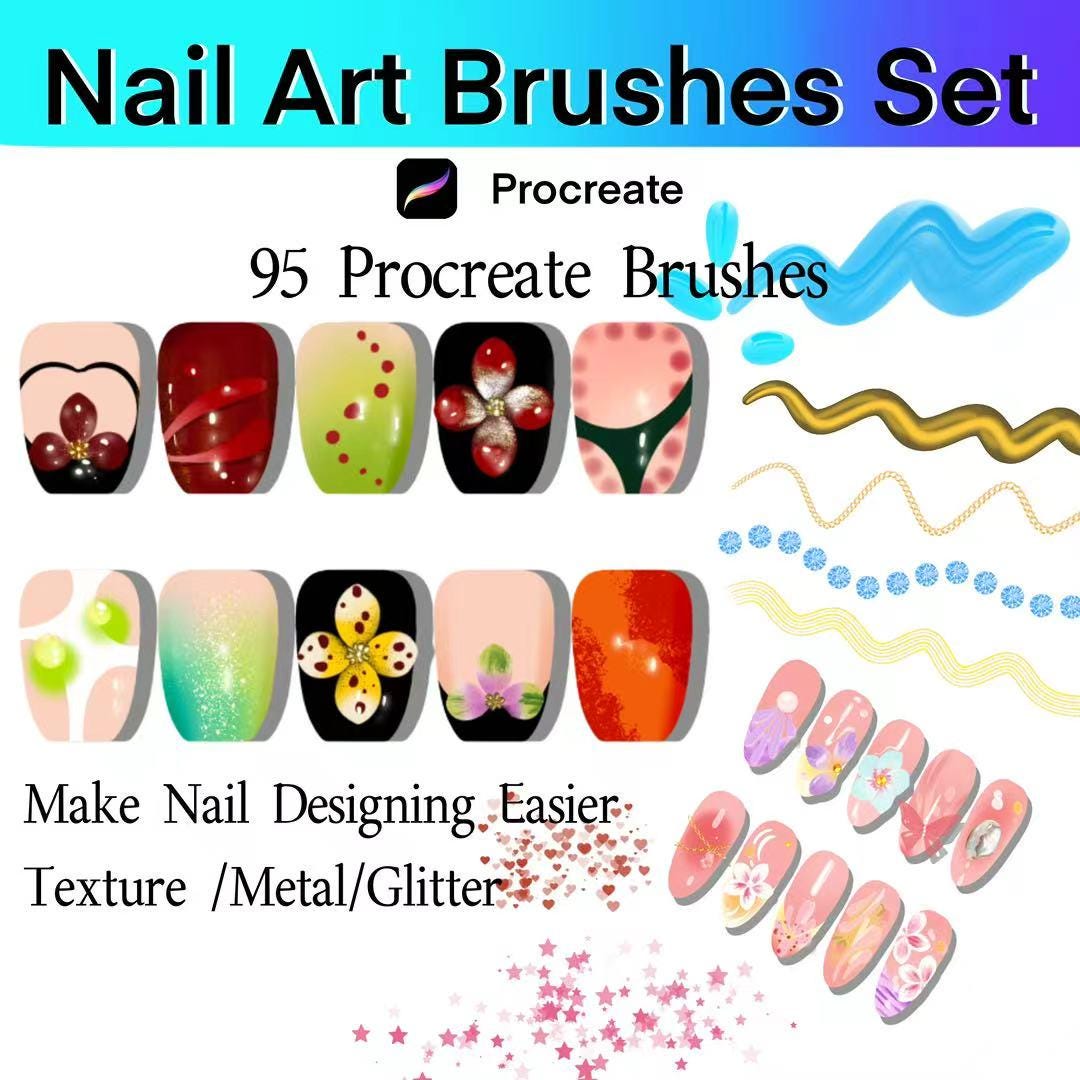 Procreate Normal Nails Nailartdesign Brush Set for Procreate Professional Tool for Nail Artist ...