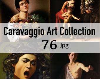 Obras maestras de Caravaggio: 76 impresiones artísticas digitales de alta resolución