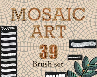 Pinceles de textura de mosaico para Procreate: Efectos vintage pixelados