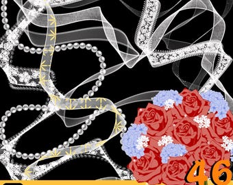 Conjunto de pinceles para trazos de cinta y flores de Procreate, encaje y texturas de tela de seda.