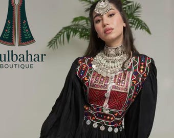 Vestido Kuchi afgano bordado a mano: atuendo étnico bohemio para festivales