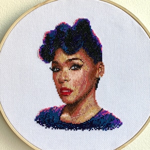 Janelle Monae Cross Stitch PDF Pattern *instant download*