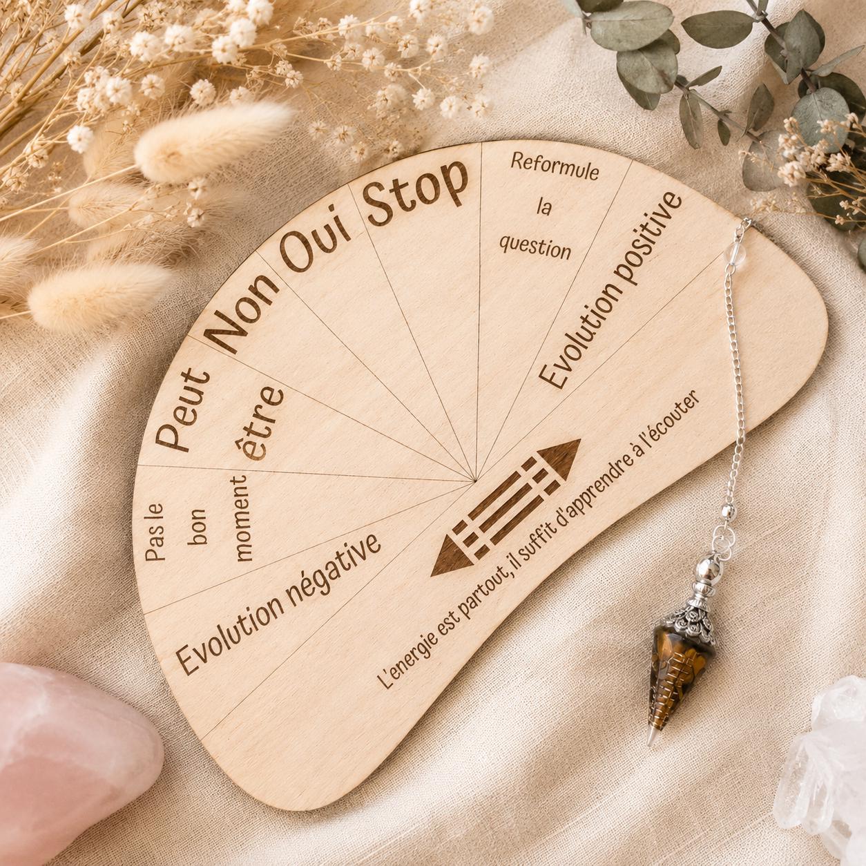 Planche De Divination En Bois – Pendule Avec Crâne, 21,2x29,5 Cm – Pour Spiritisme Et Jeux Mystiques
