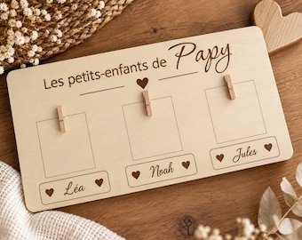 Personalized "PAPY" wooden decoration – Grandparents' Day Gift