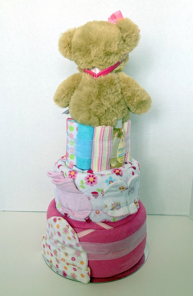 Diaper Cake, Baby Cake, Shower Gift , Baby Girl, Centerpiece, image 2