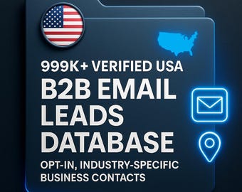 Base de datos de más de 999.000 contactos B2B verificados de EE. UU.: suscripción voluntaria y contactos comerciales específicos del sector.