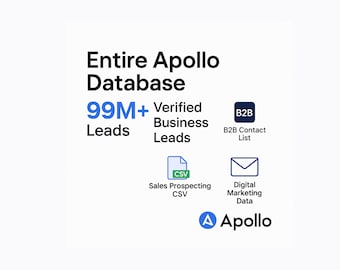 Base de datos completa de Apollo / Más de 99 millones de contactos y correos electrónicos verificados / Lista de contactos B2B / CSV de prospección de ventas / Datos de marketing digital