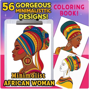 Black Women Coloring Pages Bundle | 56 Printable Pages for Adults | Everyday Black Woman Coloring Book | Digital Afro Beauty Art