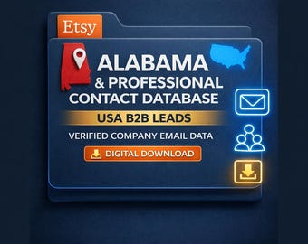 Alabama Business & Professional Contact Database | USA B2B Leads | Verified Company  Email Data | Digital Download