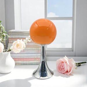Retro Globe Lamp: Space Age Chrome Table Light - Mid Century Modern Style