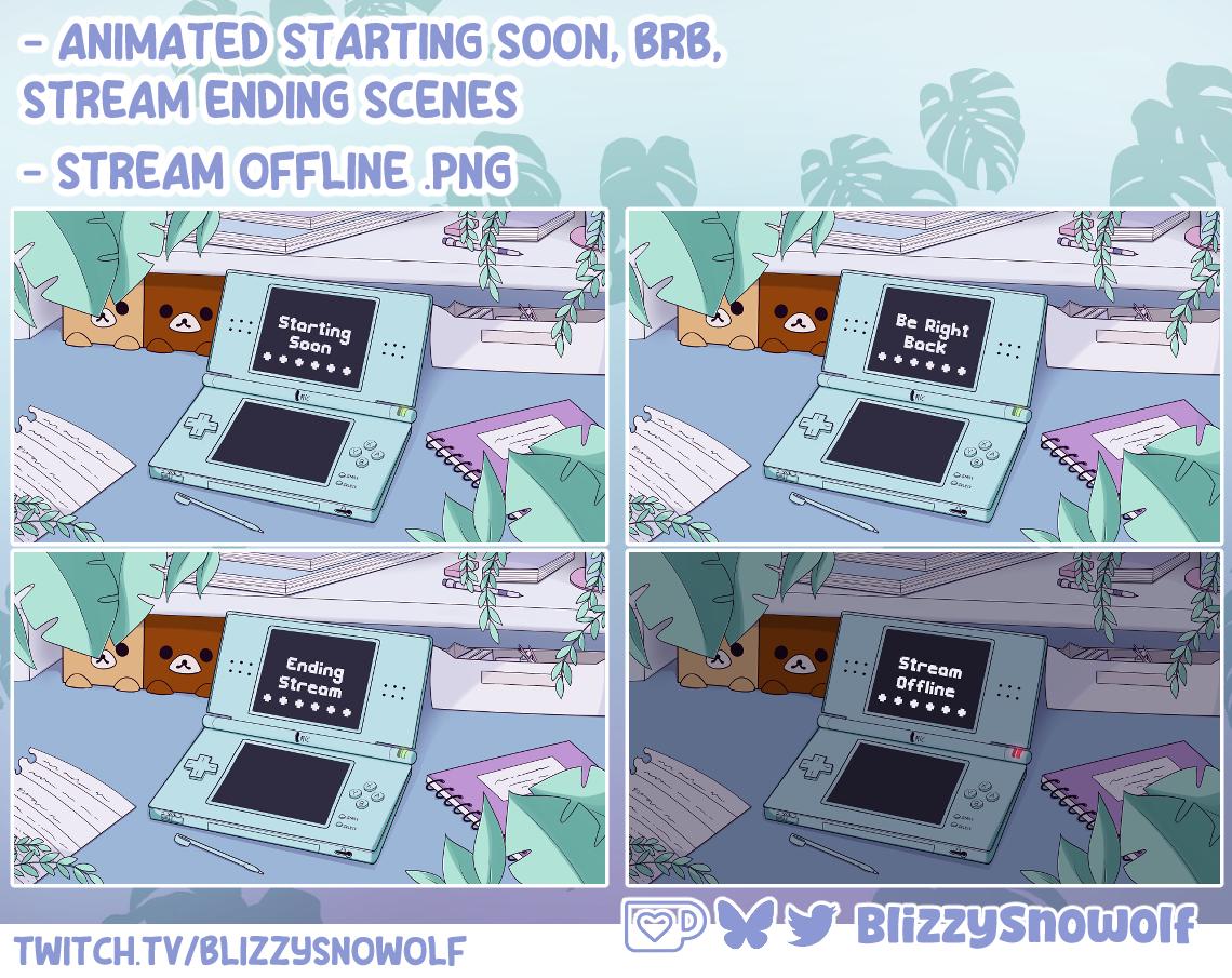 Animated Cozy Gaming Desk Twitch Overlay | Hand-drawn Stream Bundle ...