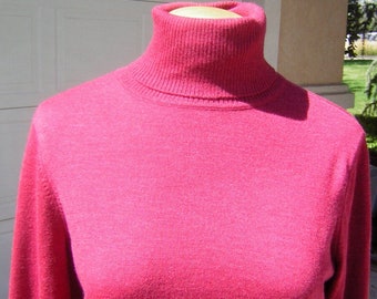 Turtleneck PENDLETON Sweater Merino Wool Cranberry Red - Warm & Smooth - Size M - ESTATE Mint Condition