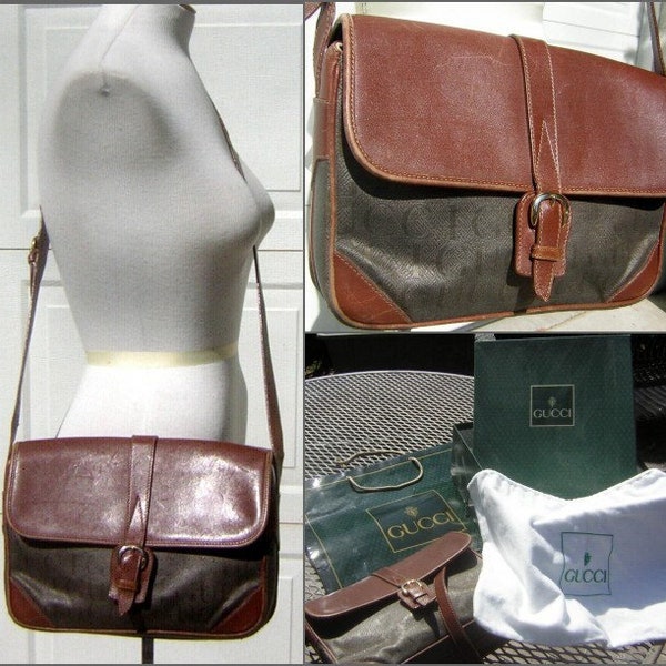 Vintage GUCCI Shoulder Bag with Original Box / Dust Bag / Shopping Bag & Price Tag