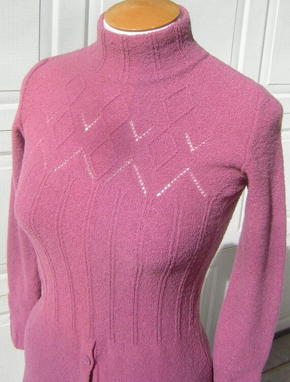 Sexy Sweater Dress Vintage 70s Made in Italy Ribb… - image 10