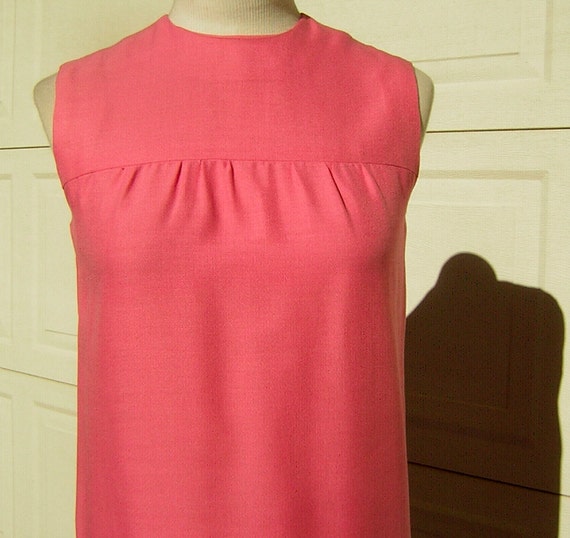 Vintage 60s  Hot Pink Embroidered Lace Sun Dress … - image 3