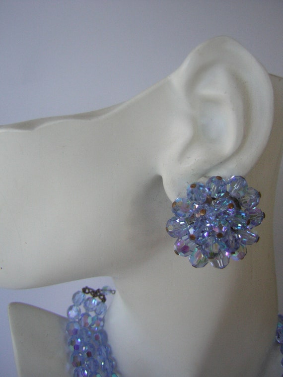 Vintage Crystal Parure Necklace Bracelet Earrings… - image 6