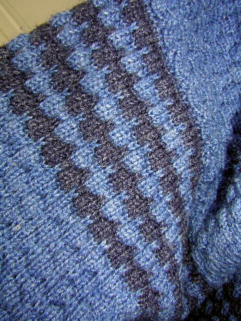 Vintage Blue Sweater 70s Old School Cool McGregor Preppy Unisex V Neck Pullover washable M