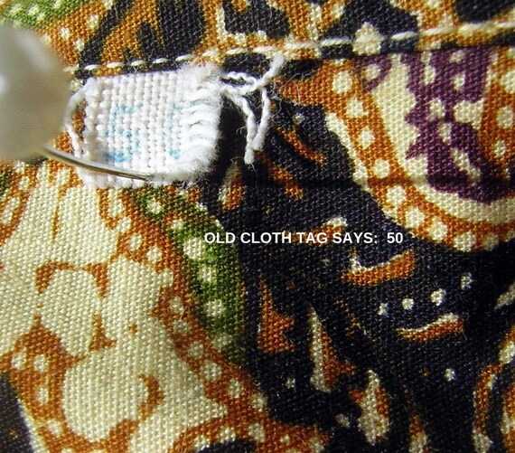 Vintage 70s Indonesian Batik Print Cotton Shirt -… - image 10