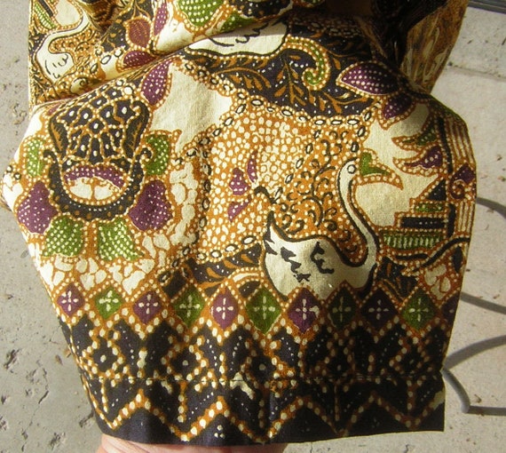 Vintage 70s Indonesian Batik Print Cotton Shirt -… - image 9