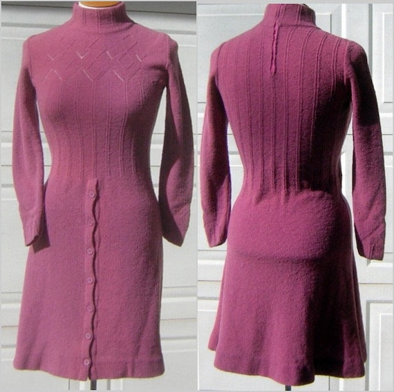 Sexy Sweater Dress Vintage 70s Made in Italy Ribb… - image 2