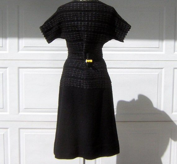 Vintage 40s Black Sweater Dress MARINETTE Zephyr … - image 4